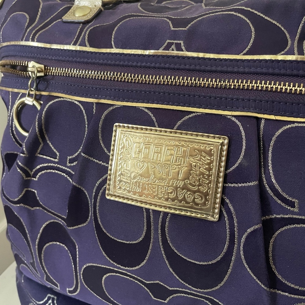 Coach Purple & Gold Poppy Tote - Picture 5 of 11